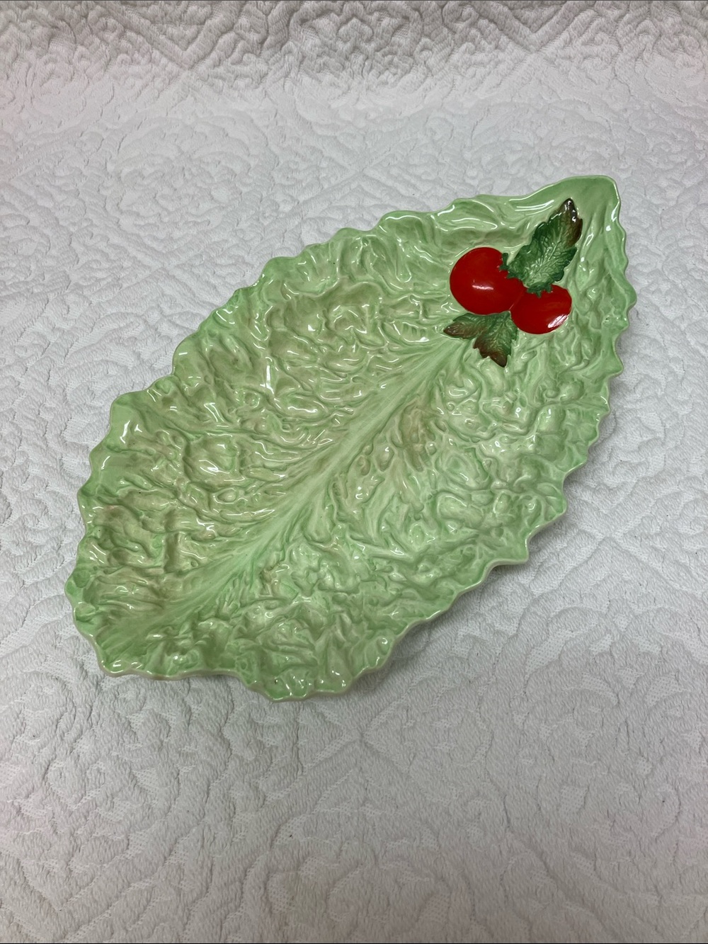 Carlton ware Leaf lettuce & tomato dish, “Salad Ware” vintage platter